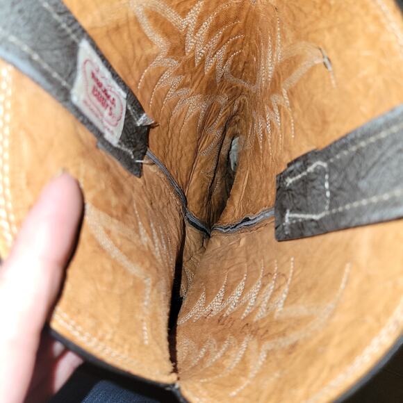 Cats Paw Size 12.5 D Mens Leather Cowboy Boots Made In USA - Picture 8 of 10